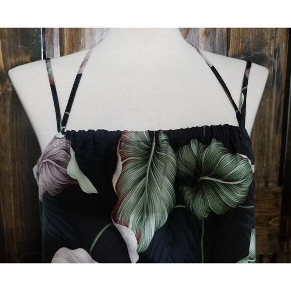 LOCAL DESIGN Tropical Hawaiian Rayon Palm Beach Sun Dress Womens Size Small - Picture 2 of 7